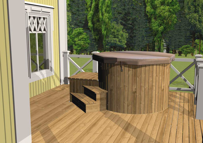 Luxwel Hot Tub on decking